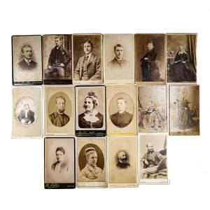 Antique 19th Century Group of 16 Carte-de-Visite Images