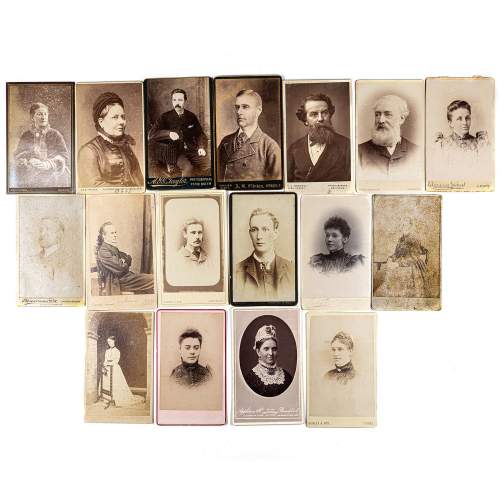Antique 19th Century Group of 17 Carte-de-Visite Images image-1