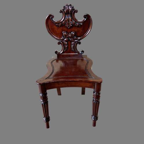 An Early 19th Century Mahogany Hall Chair image-1
