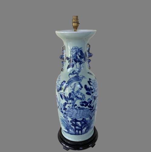A 19th Century Chinese Blue and White Vase, Converted to a Lamp image-2