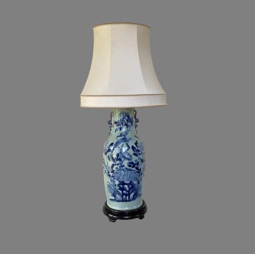A 19th Century Chinese Blue and White Vase, Converted to a Lamp image-4
