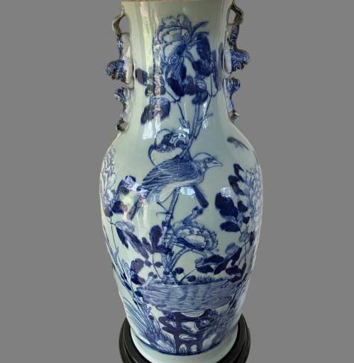 A 19th Century Chinese Blue and White Vase, Converted to a Lamp image-5