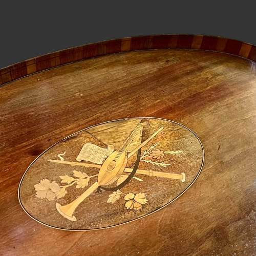 Edwardian Inlaid Oval Tray and Stand image-2