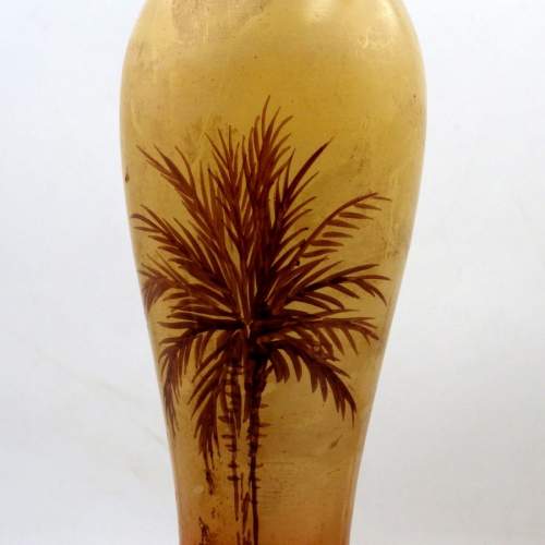 Art Deco 1930s Palm Tree Painted Glass Table Lamp image-6