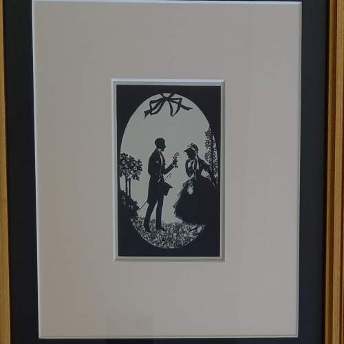 Framed Early 20th Century Original Silhouette Postcard by Manni Grosze image-2