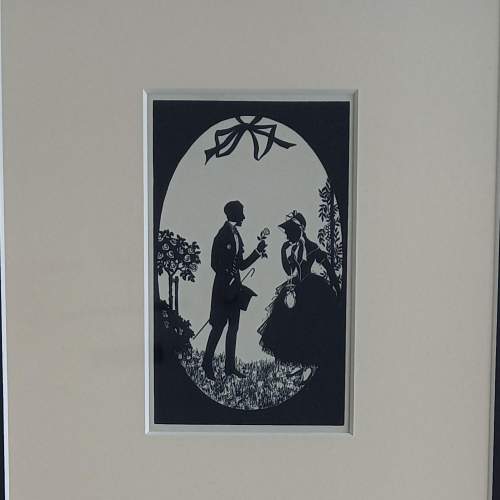 Framed Early 20th Century Original Silhouette Postcard by Manni Grosze image-3