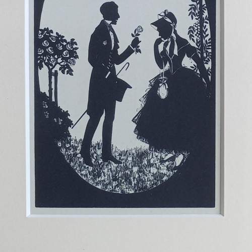 Framed Early 20th Century Original Silhouette Postcard by Manni Grosze image-5