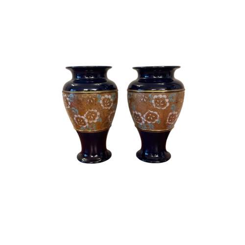 Pair Royal Doulton Cobalt Blue Slaters Vases image-2