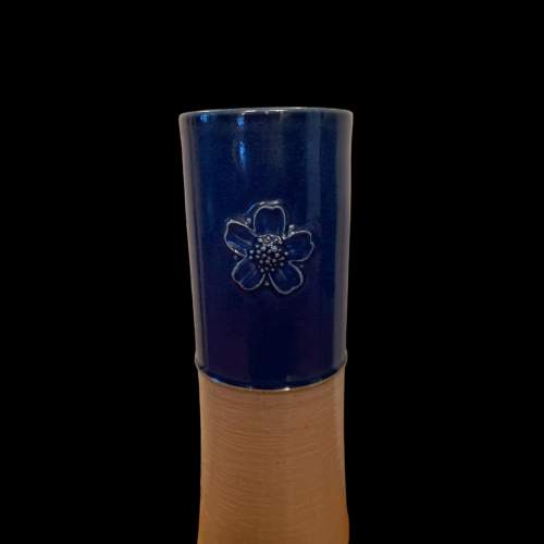 Royal Doulton Cobalt Blue And Stone Art Nouveau Vases image-4