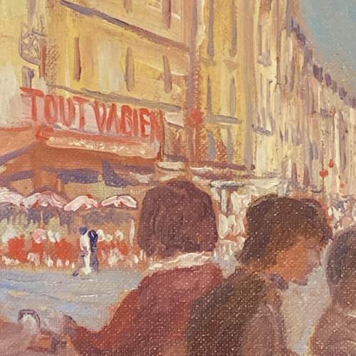 French Street Scene Oil Painting by Bernard Dunstan image-3