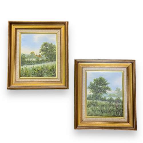 Pair of Oil on Board Country Scenes by Edward Turner image-1