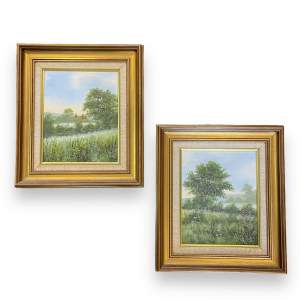Pair of Oil on Board Country Scenes by Edward Turner
