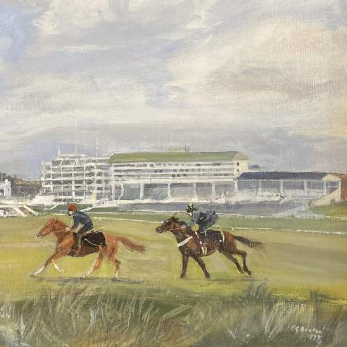 Running Out - Epsom Downs Oil on Board by H.G Buxon image-4