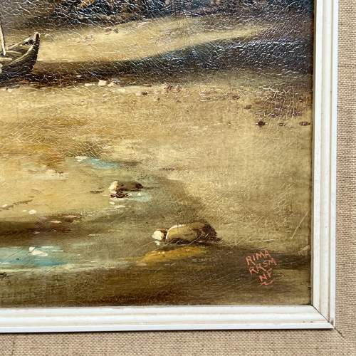 Framed Oil on Canvas Beach Scene by Norman Henry French image-4
