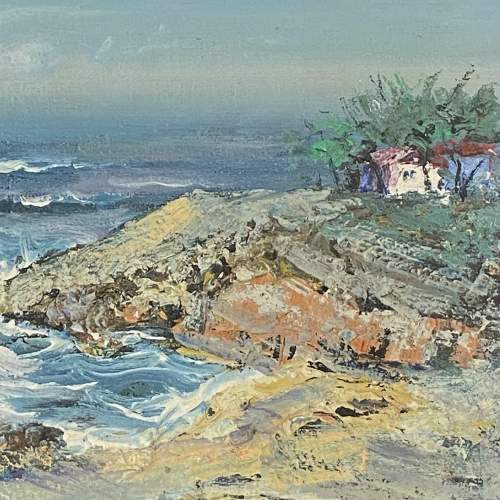 Cottages on a Shoreline Oil on Canvas by Valentin Alekov image-3