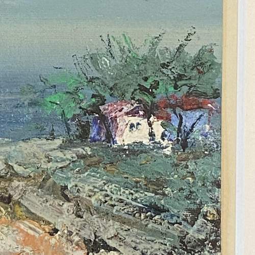 Cottages on a Shoreline Oil on Canvas by Valentin Alekov image-4
