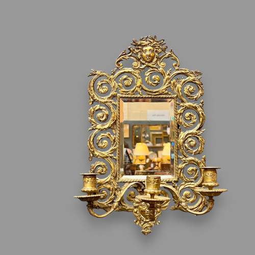 Pair of Early 19th Century Brass Girandole Wall Mirrors image-2