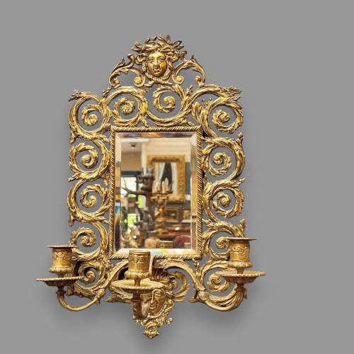 Pair of Early 19th Century Brass Girandole Wall Mirrors image-3