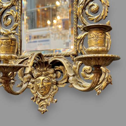 Pair of Early 19th Century Brass Girandole Wall Mirrors image-5