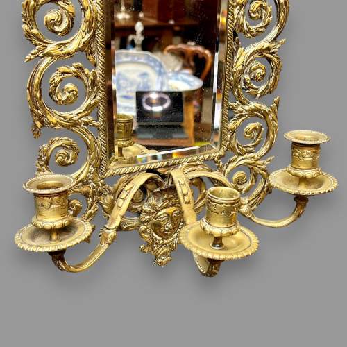 Pair of Early 19th Century Brass Girandole Wall Mirrors image-6