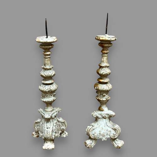 Pair of 18th Century French Pricket Candlesticks image-2