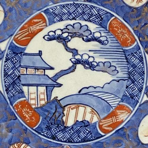 Japanese Hand Painted Imari Shallow Tray image-2