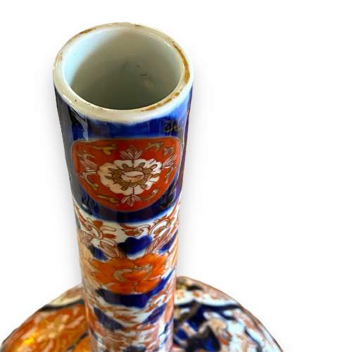 Japanese Large Hand Painted Imari Bottle Vase image-6
