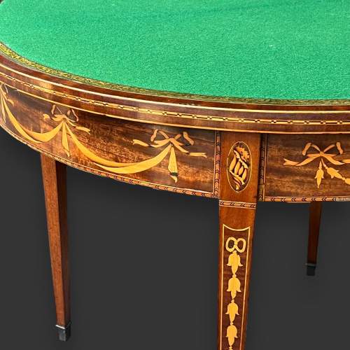 George III Period Sheraton Design Fold Over Games Table image-6