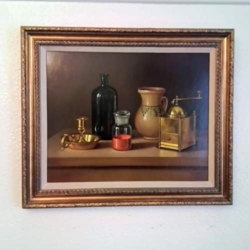Still Life Painting on Board by Andras Gombar image-1