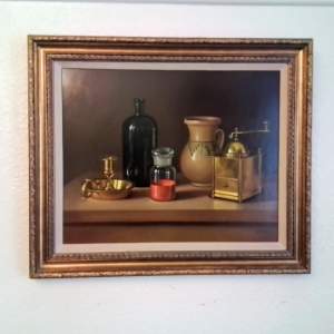 Still Life Painting on Board by Andras Gombar