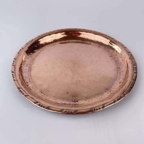 Copper Arts and Crafts Plate By Hugh Wallis Circa 1900-1930 image-1