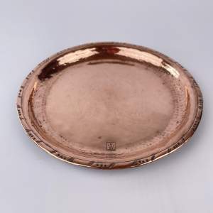 Copper Arts and Crafts Plate By Hugh Wallis Circa 1900-1930