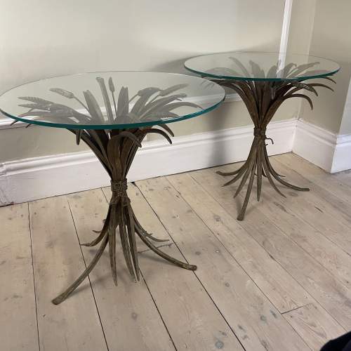 A Pair of Brass Wheatsheaf Side Tables image-1