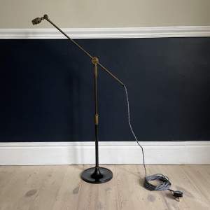 Early English Adjustable Brass Reading Lamp