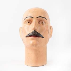 An Unusual Vintage Plaster Mannequin Head
