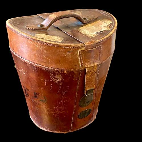 Early Victorian Leather Double Top Hat Case image-1