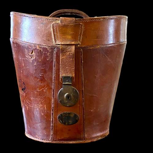 Early Victorian Leather Double Top Hat Case image-4