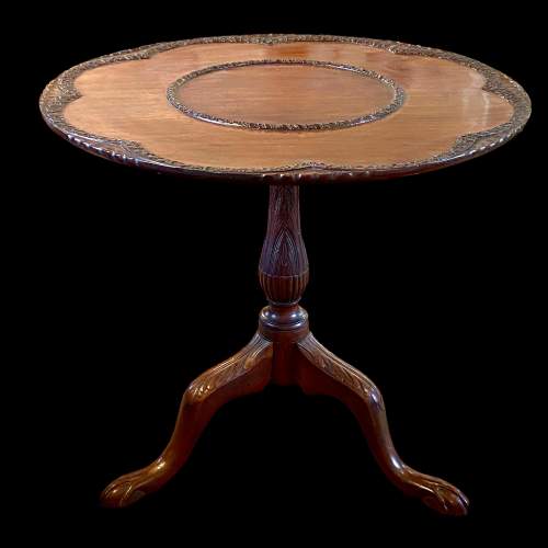 Georgian Carved Mahogany Tilt Top Tea Table image-1