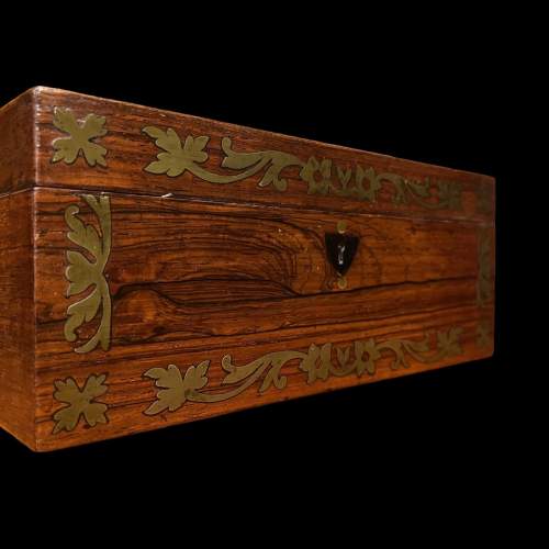 Regency Period Rosewood & Brass Inlaid Sewing Box image-3