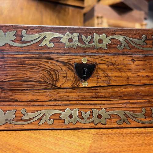 Regency Period Rosewood & Brass Inlaid Sewing Box image-4