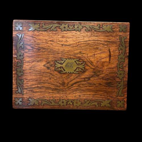 Regency Period Rosewood & Brass Inlaid Sewing Box image-5