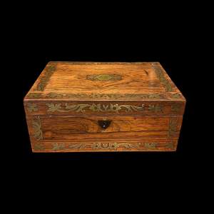 Regency Period Rosewood & Brass Inlaid Sewing Box