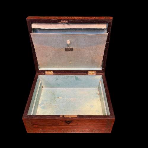 Regency Period Rosewood & Brass Inlaid Sewing Box image-6
