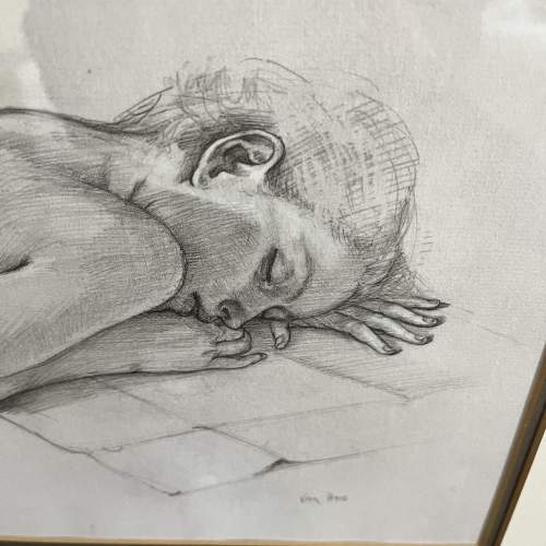 A Francine Van Hove Pencil Drawing of Girl image-3