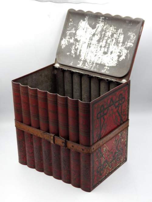Huntley & Palmers Bound Row of Books Antique Biscuit Tin image-6