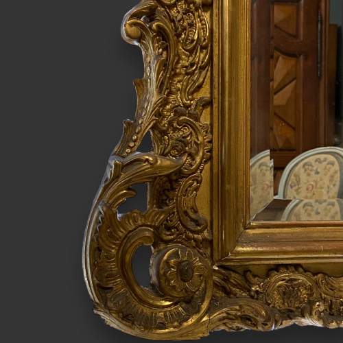 Antique French Gilded and Carved Large Wall Mirror image-3