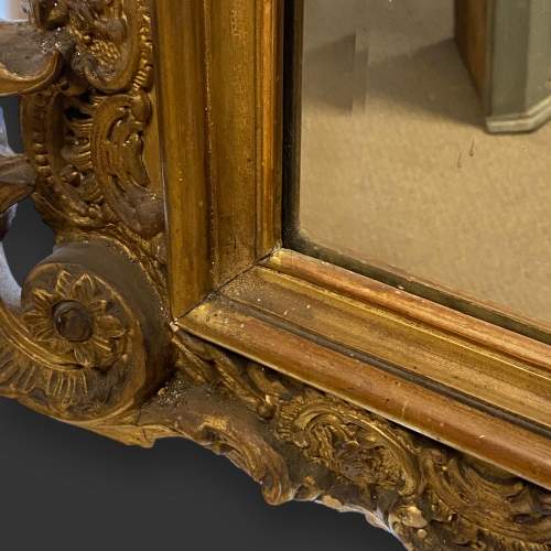 Antique French Gilded and Carved Large Wall Mirror image-4
