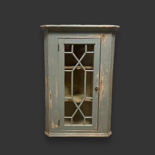 English Victorian Painted Corner Cupboard image-1