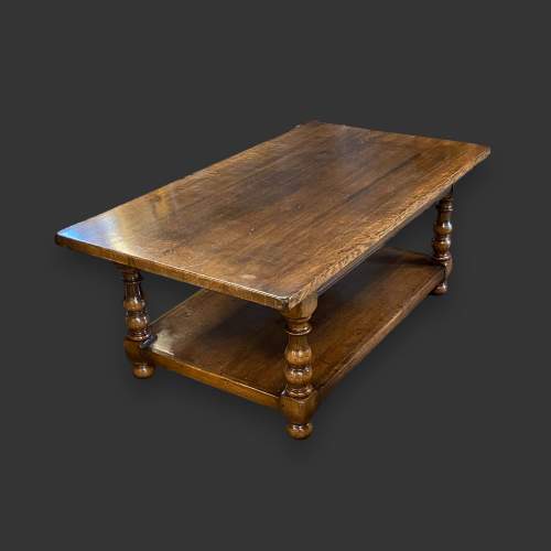 Large Solid Oak Coffee Table image-1