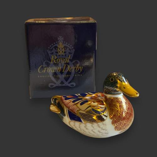 Royal Crown Derby Paperweight of a Mallard image-1
